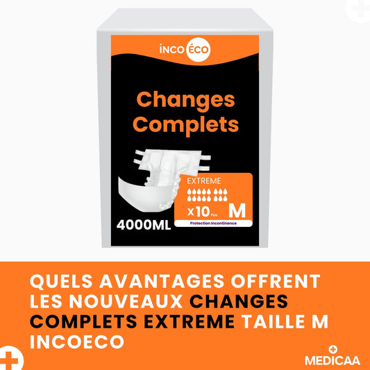 Quels avantages offrent les nouveaux changes complets ultra-absorbants de la gamme extreme taille M IncoEco, pour améliorer le confort et la sérénité des aidants et des personnes concernées ?