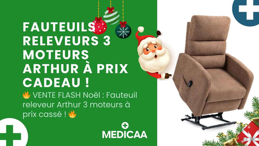 🔥 VENTE FLASH Noël : Fauteuil releveur Arthur 3 moteurs à prix cassé ! 🔥
