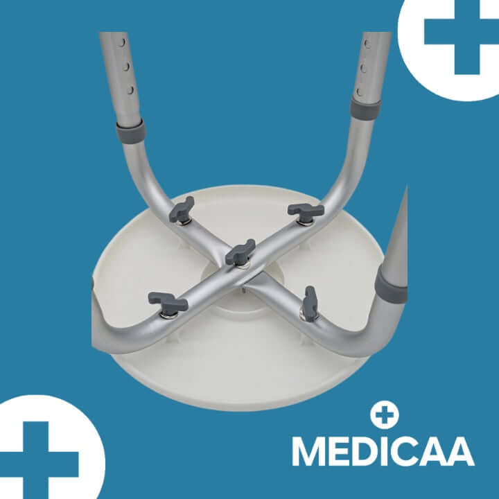 Medicaa tabouret de bain rond pied reglable en hauteur Joe dessous