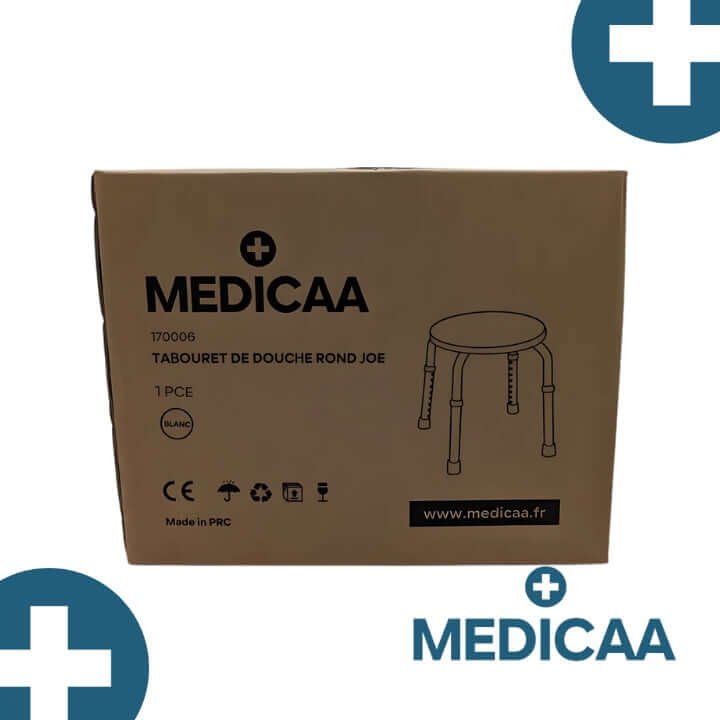 Medicaa tabouret de bain rond pied reglable en hauteur Joe emballage