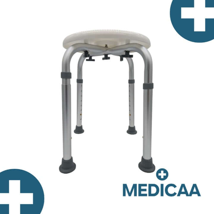 Medicaa tabouret de bain rond pied reglable en hauteur Joe face dessous