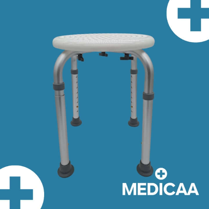 Medicaa tabouret de bain rond pied reglable en hauteur Joe face