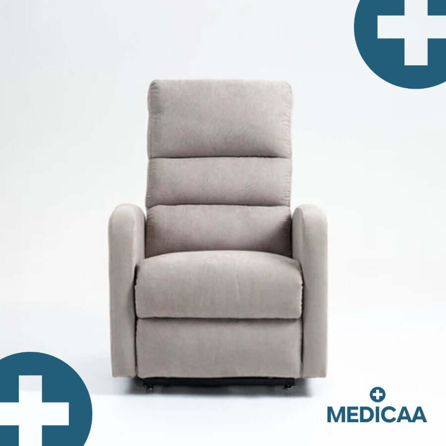 Medicaa Fauteuil releveur relax tranquille emile 3 moteurs gris clair face