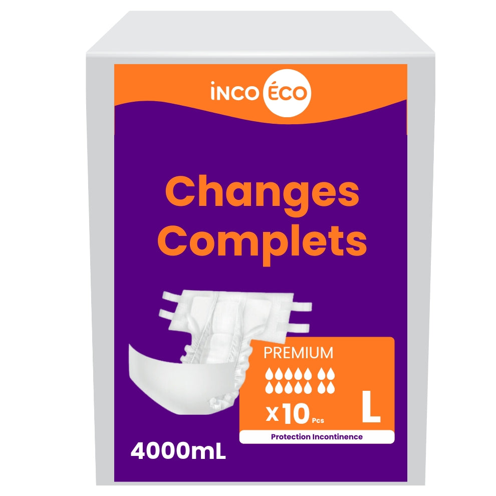 Changes Complets Premium - Ultra Absorbants - 4000 mL - Taille L - IncoEco