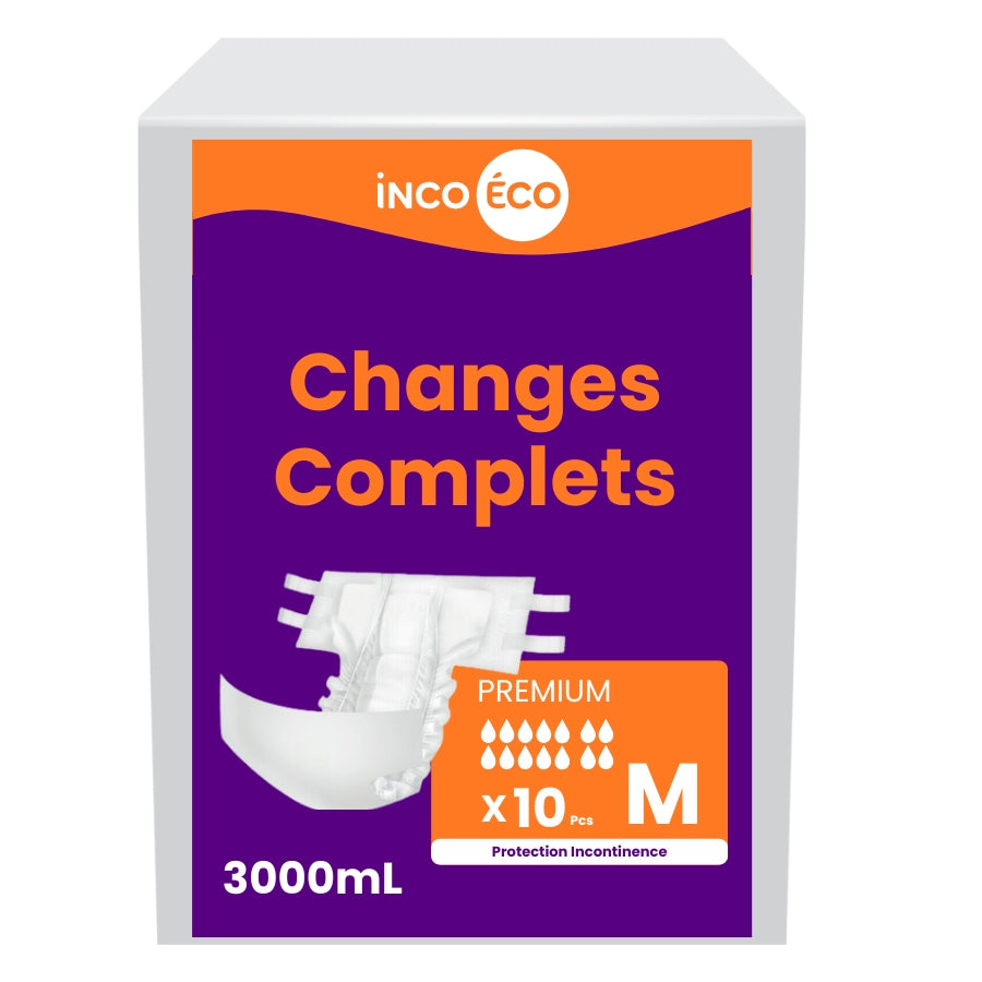 Changes Complets Premium - Ultra Absorbants - 3000 mL - Taille M - IncoEco