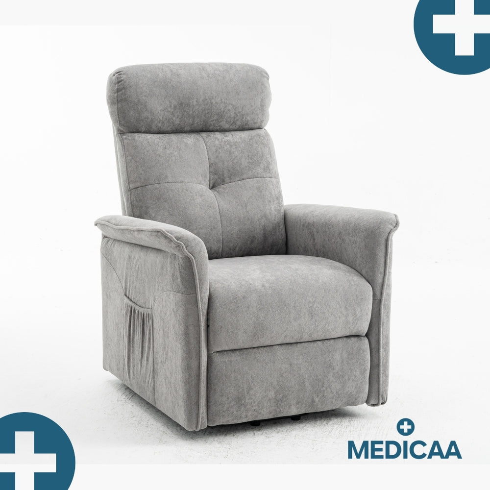 Medicaa fauteuil releveur 1 moteur eco modele albert coloris gris fonce marque tranquille emile