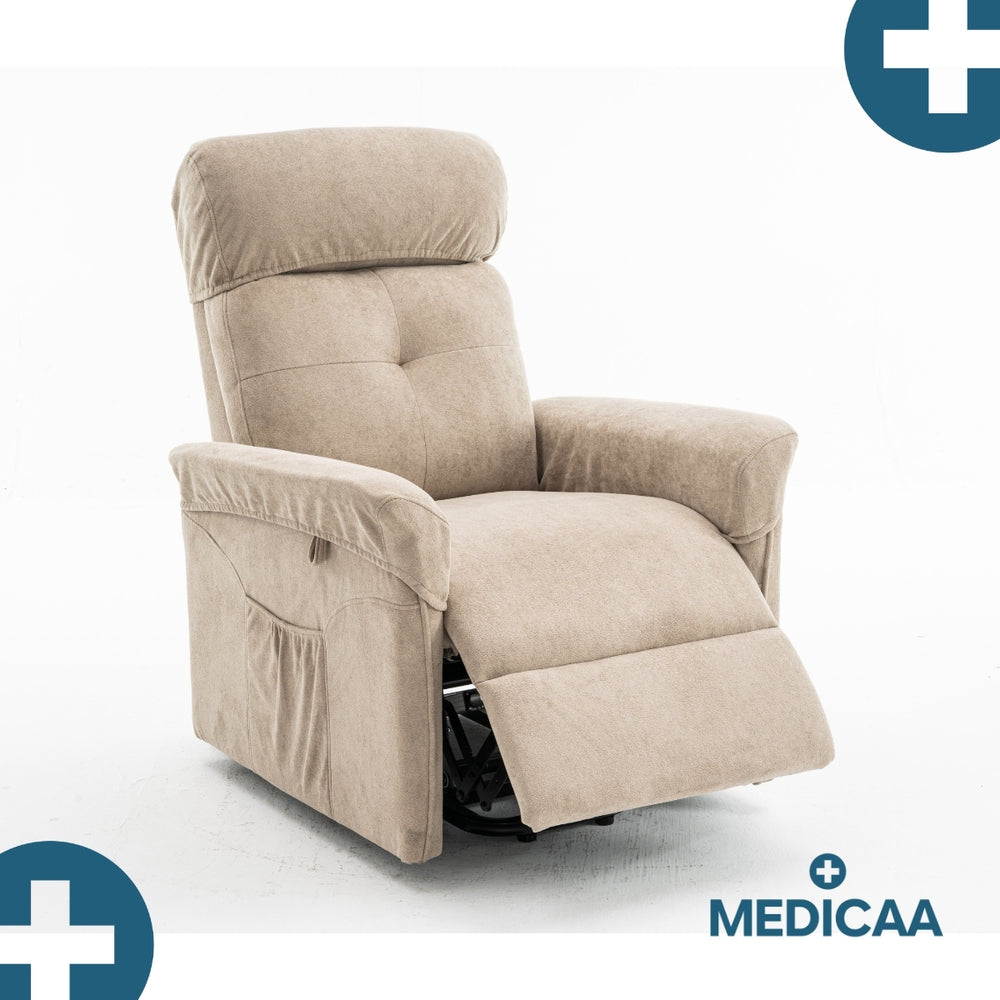 Medicaa fauteuil releveur 1 moteur gamme premium modele anatole coloris Beige marque tranquille emile