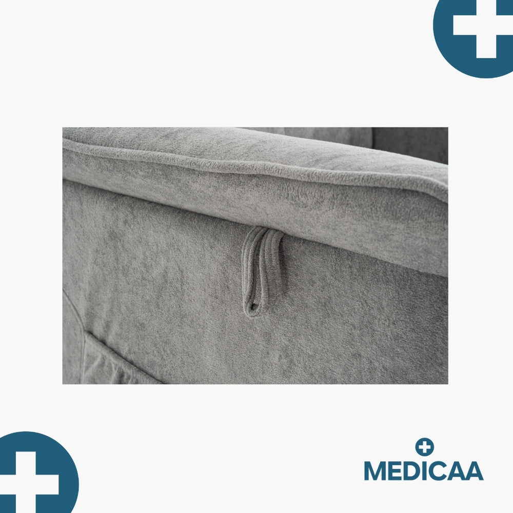 Medicaa fauteuil releveur 2 moteurs gamme eco model lucien coloris gris fonce marque tranquille emile
