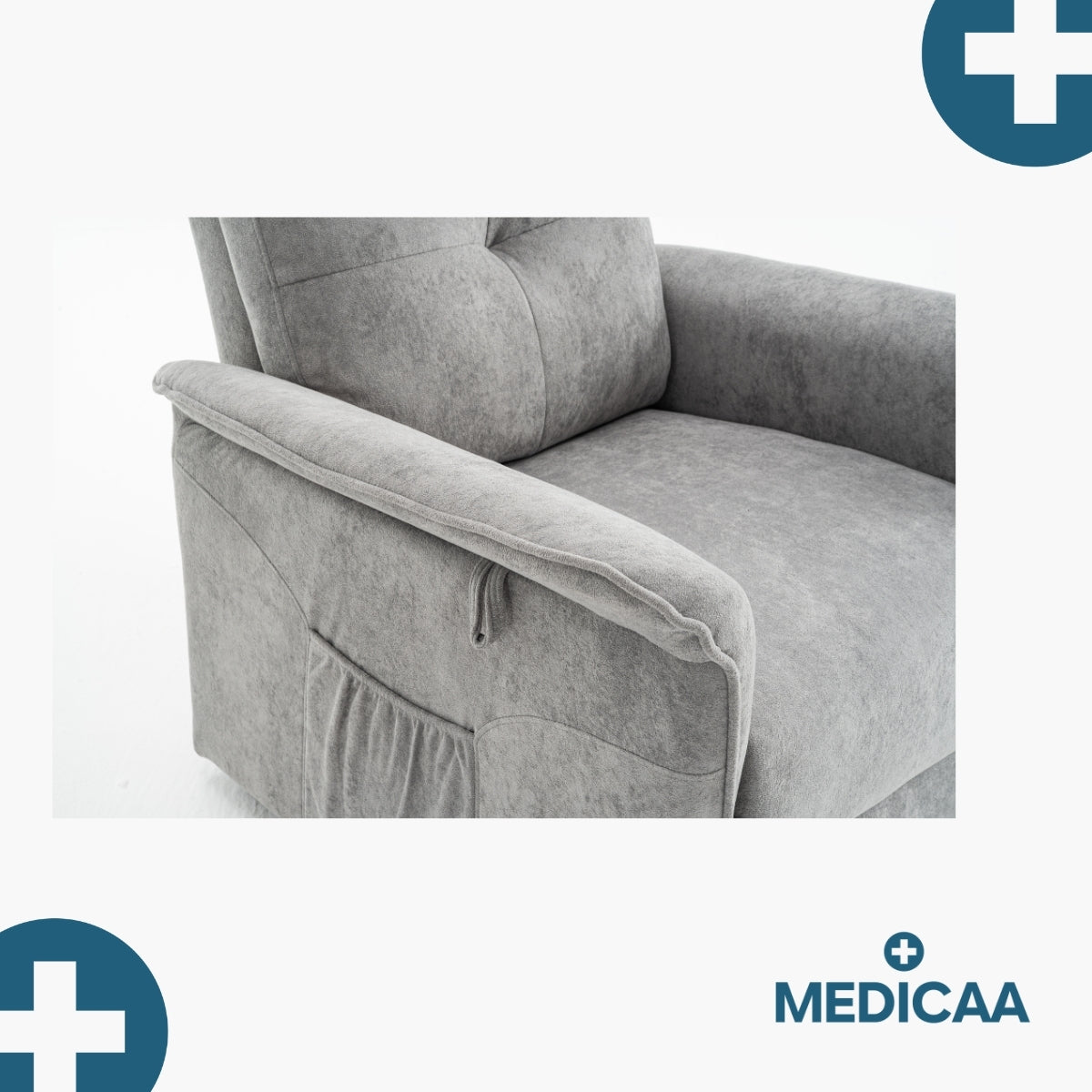 Medicaa fauteuil releveur 2 moteurs gamme eco model lucien coloris gris fonce marque tranquille emile