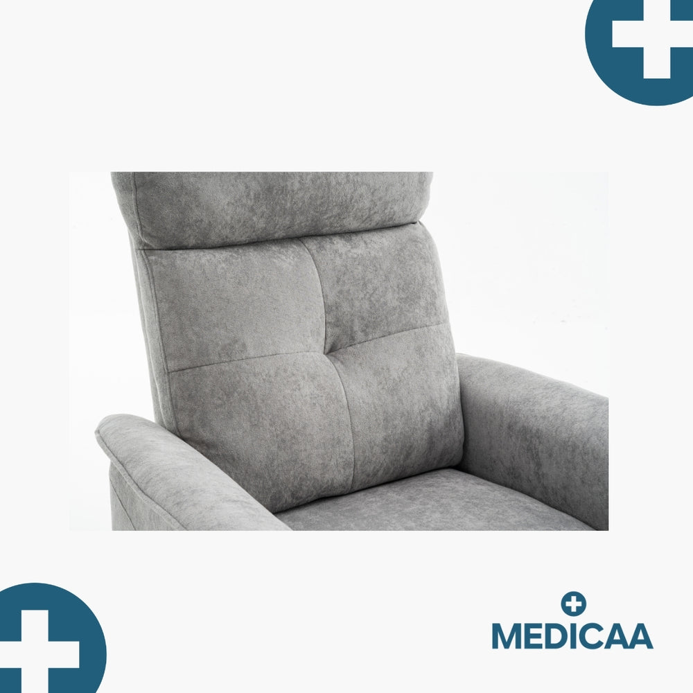 Medicaa fauteuil releveur 2 moteurs gamme eco model lucien coloris gris fonce marque tranquille emile