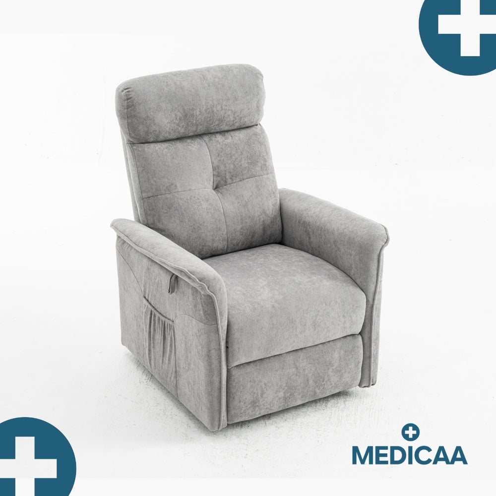Medicaa fauteuil releveur 2 moteurs gamme eco model lucien coloris gris fonce marque tranquille emile