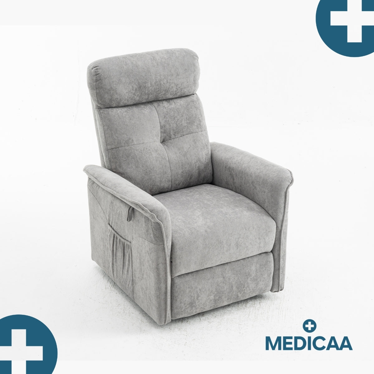 Medicaa fauteuil releveur 2 moteurs gamme eco model lucien coloris gris fonce marque tranquille emile