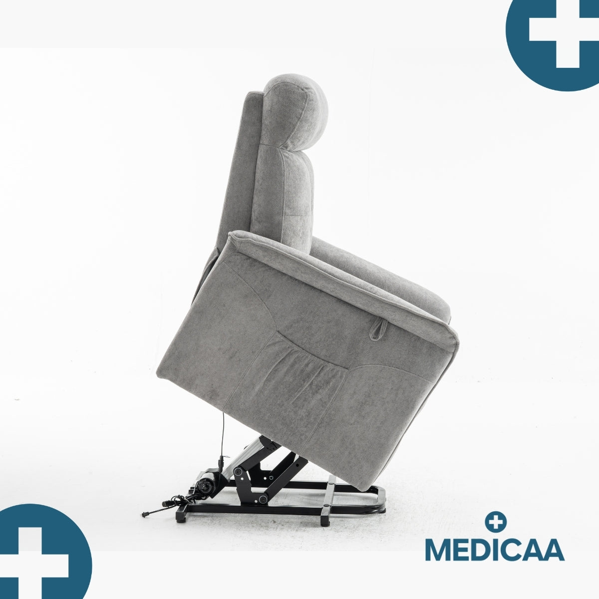 Medicaa fauteuil releveur 2 moteurs gamme eco model lucien coloris gris fonce marque tranquille emile