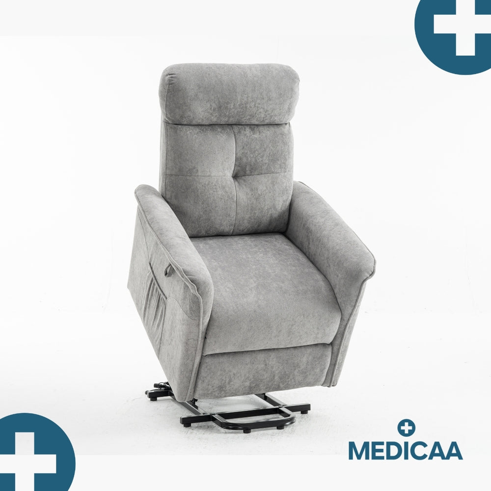 Medicaa fauteuil releveur 2 moteurs gamme eco model lucien coloris gris fonce marque tranquille emile
