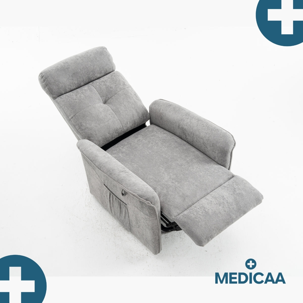 Medicaa fauteuil releveur 2 moteurs gamme eco model lucien coloris gris fonce marque tranquille emile