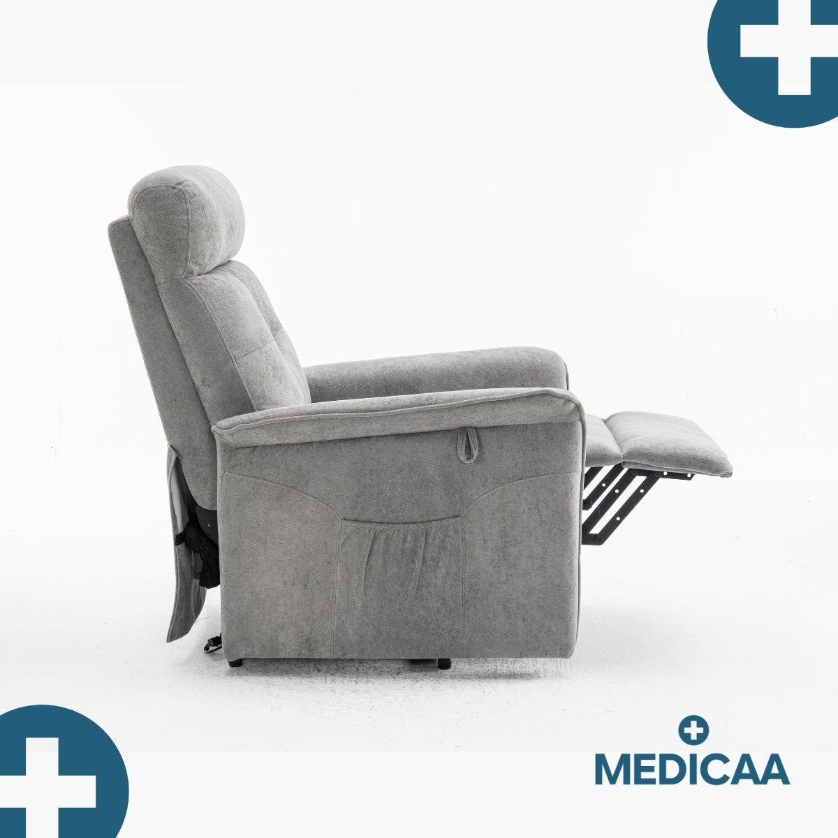 Medicaa fauteuil releveur 2 moteurs gamme eco model lucien coloris gris fonce marque tranquille emile