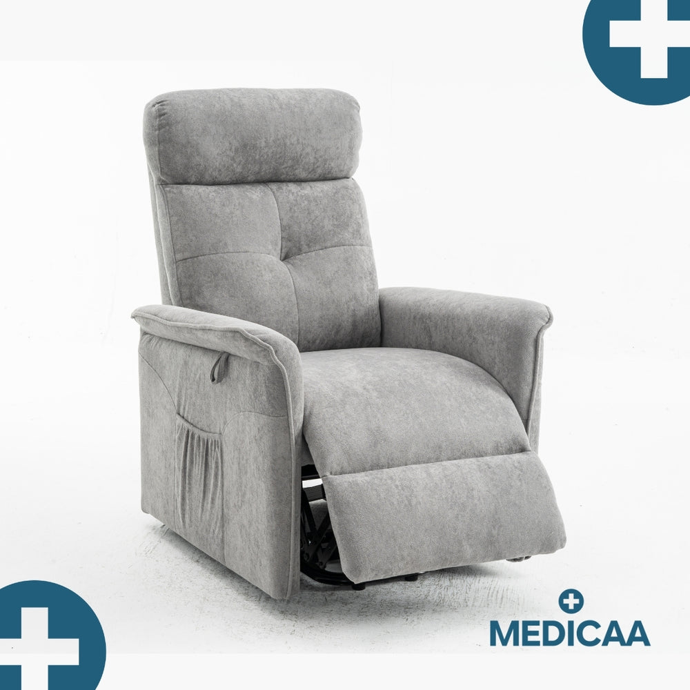 Medicaa fauteuil releveur 2 moteurs gamme eco model lucien coloris gris fonce marque tranquille emile