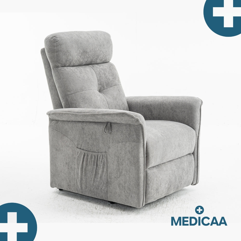 Medicaa fauteuil releveur 2 moteurs gamme eco model lucien coloris gris fonce marque tranquille emile