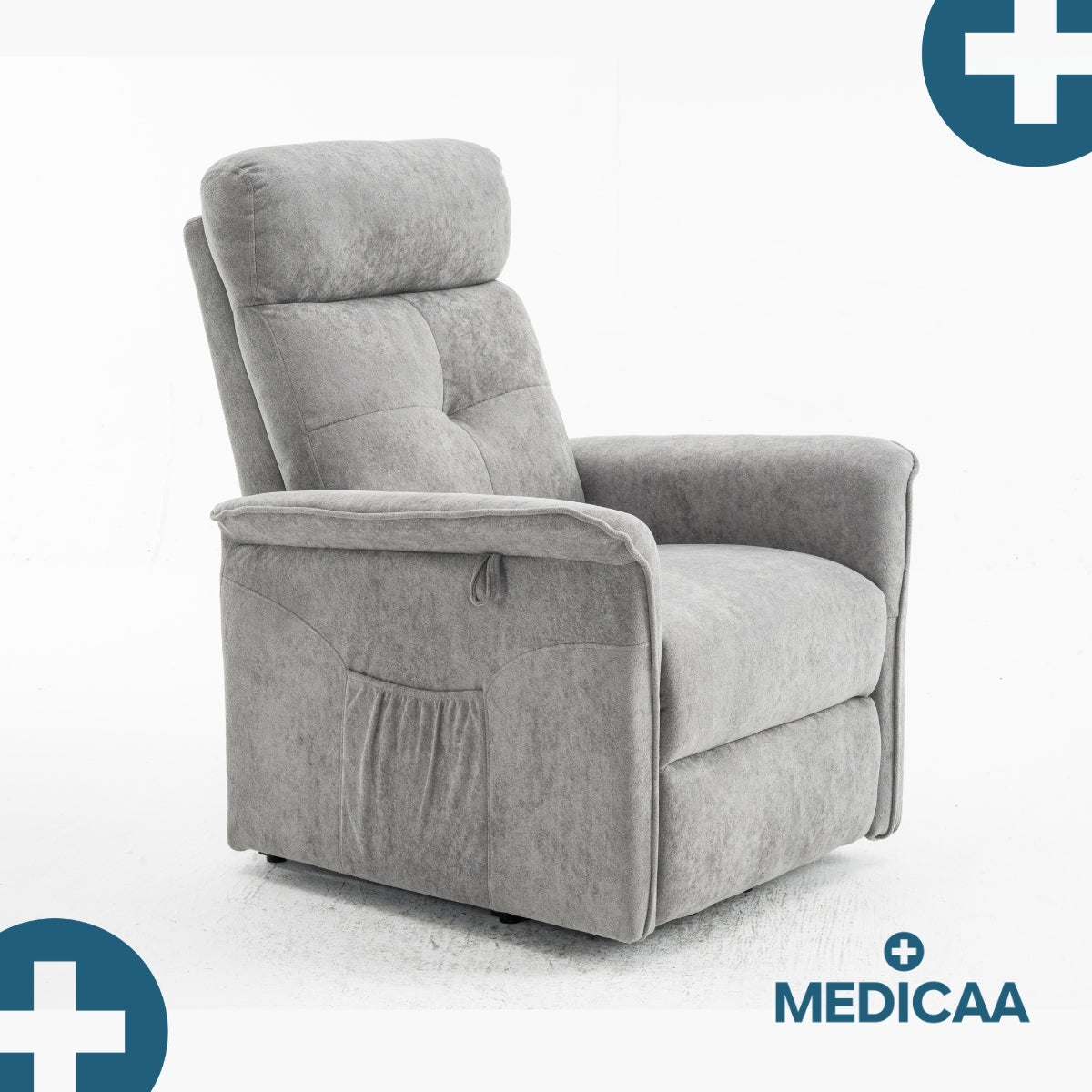 Medicaa fauteuil releveur 2 moteurs gamme eco model lucien coloris gris fonce marque tranquille emile