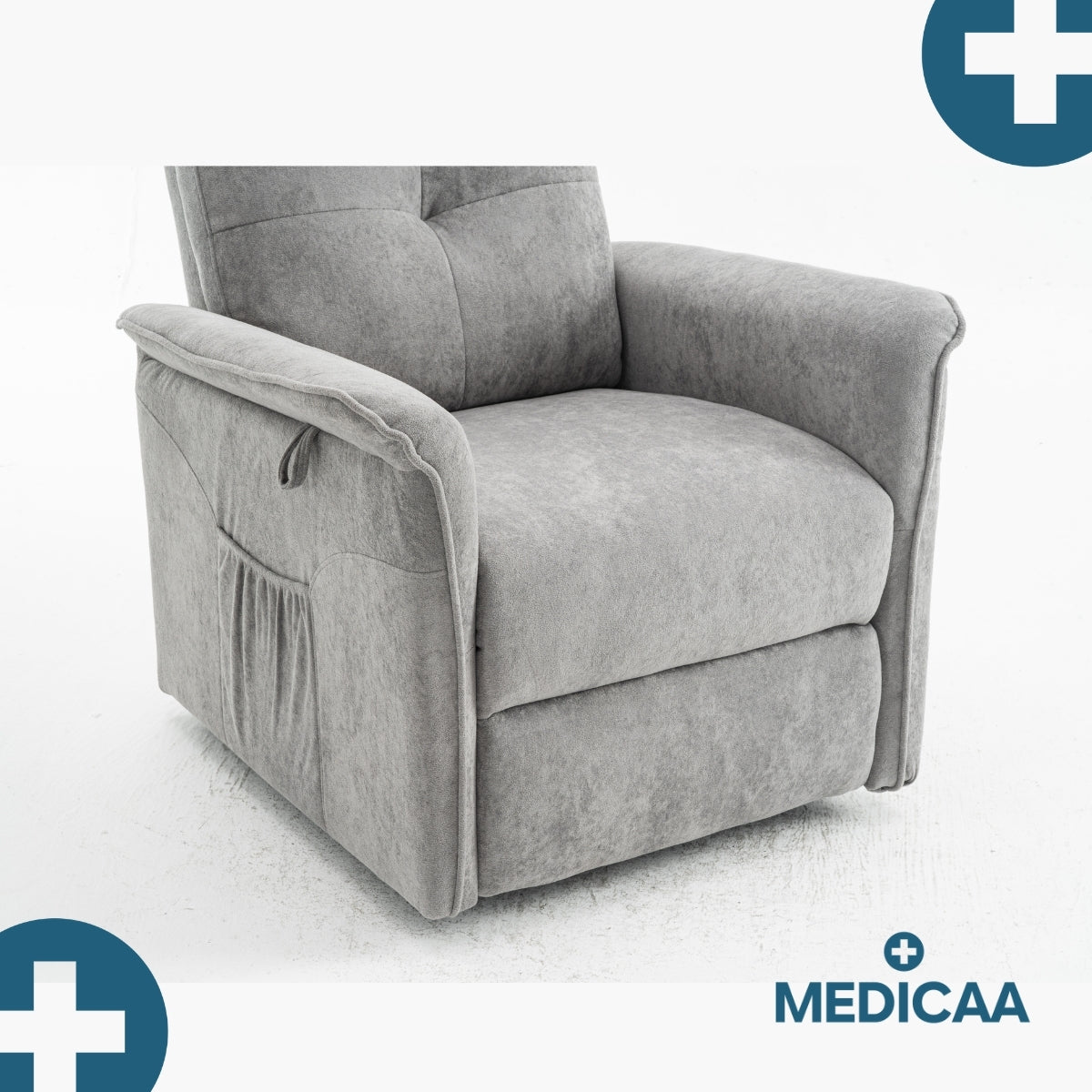 Medicaa fauteuil releveur 2 moteurs gamme eco model lucien coloris gris fonce marque tranquille emile