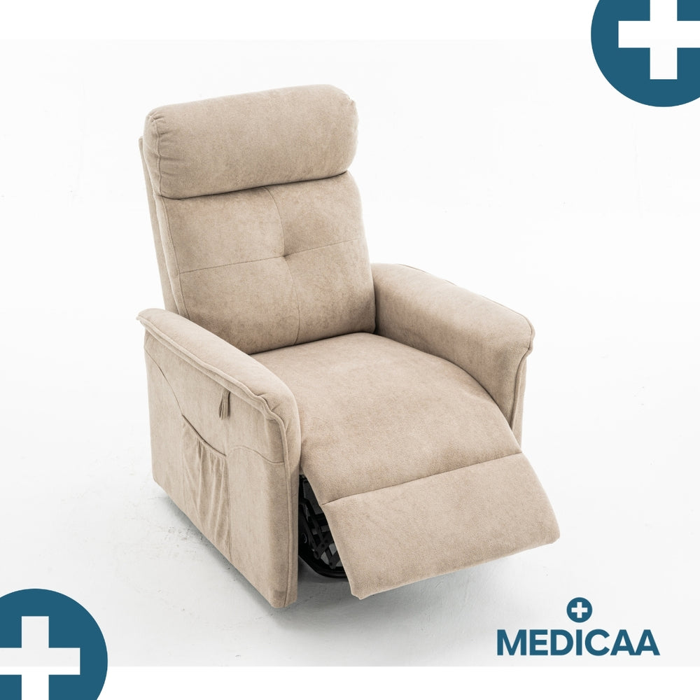 Medicaa fauteuil releveur 2 moteurs gamme premium modele fernand coloris beige marque tranquille emile