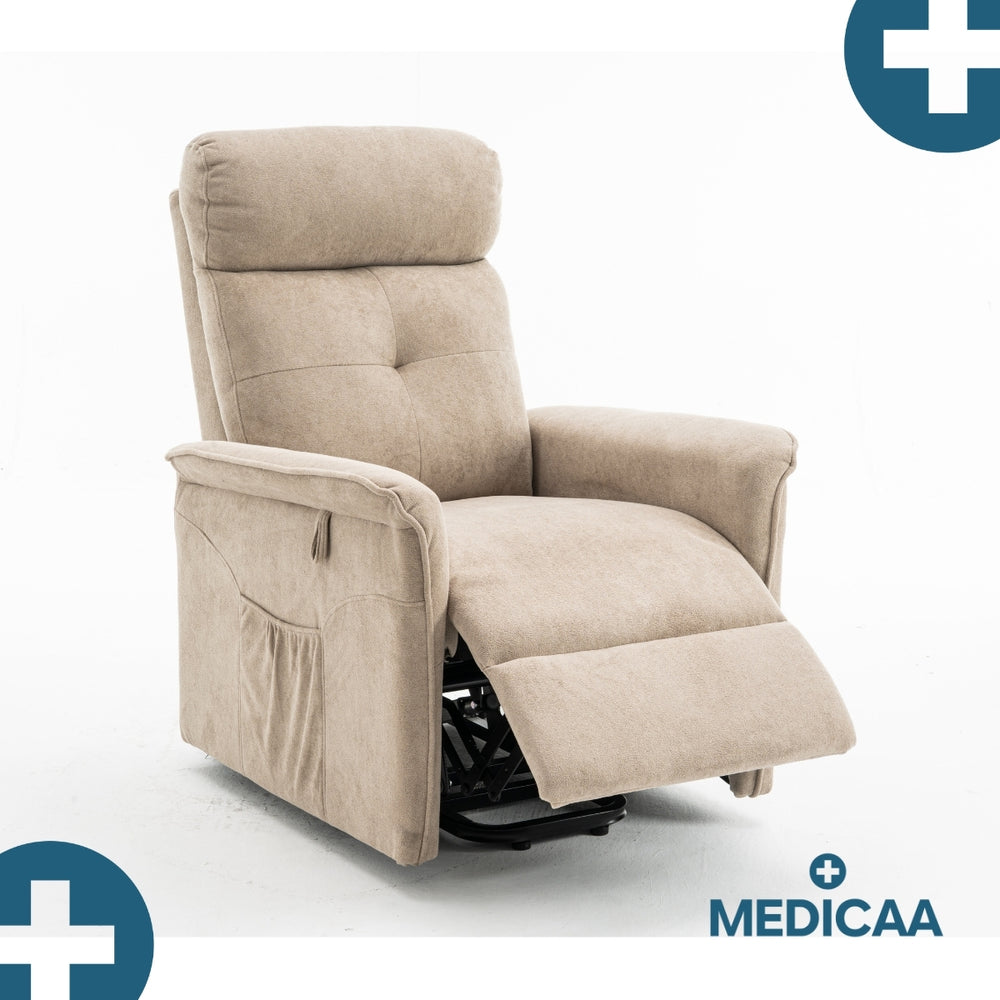 Medicaa fauteuil releveur 2 moteurs gamme premium modele fernand coloris beige marque tranquille emile