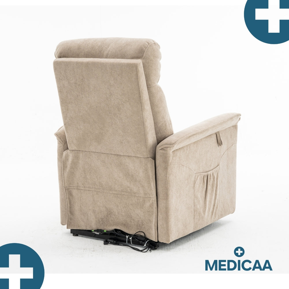 Medicaa fauteuil releveur 2 moteurs gamme premium modele fernand coloris beige marque tranquille emile