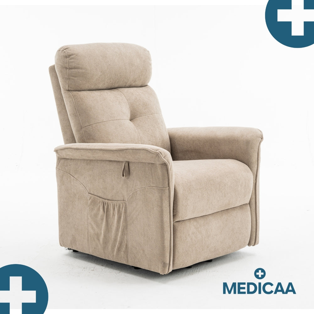 Medicaa fauteuil releveur 2 moteurs gamme premium modele fernand coloris beige marque tranquille emile