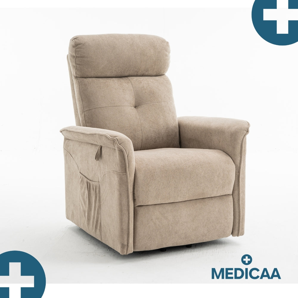 Medicaa fauteuil releveur 2 moteurs gamme premium modele fernand coloris beige marque tranquille emile