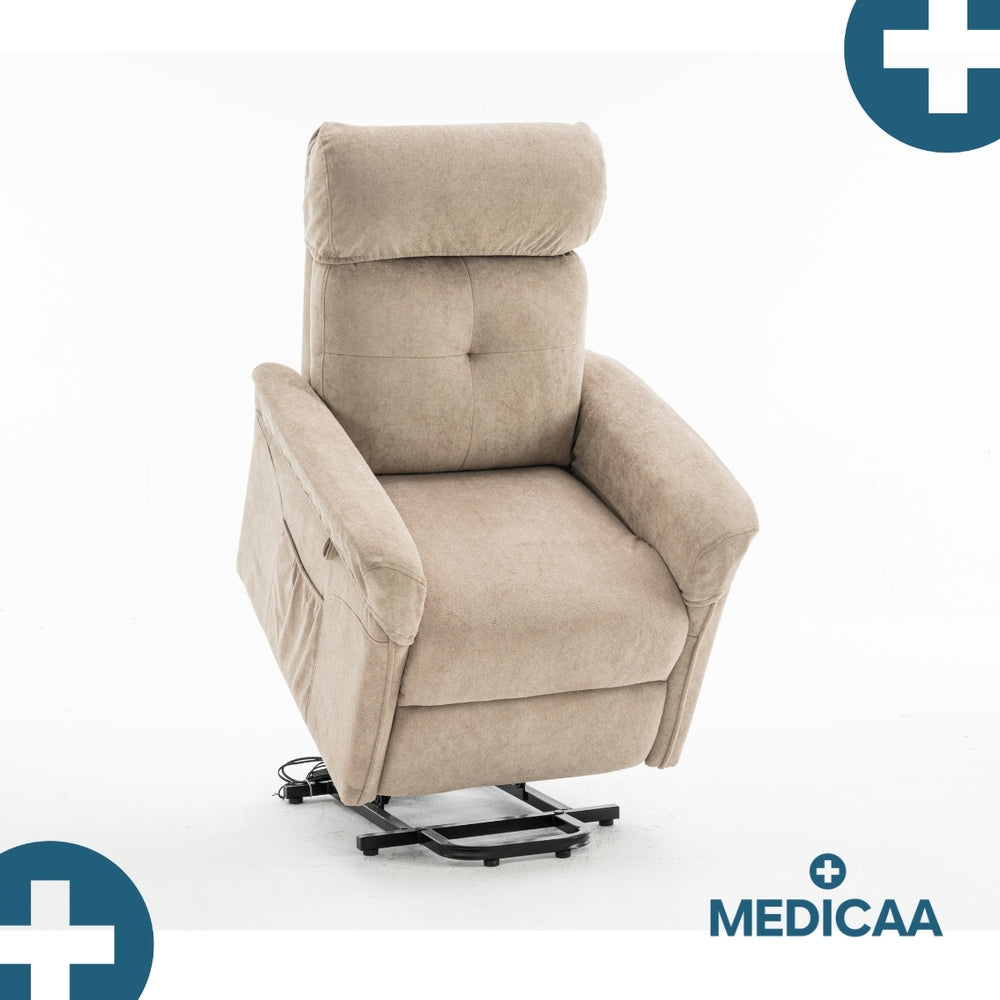 Medicaa fauteuil releveur 2 moteurs gamme premium modele fernand coloris beige marque tranquille emile