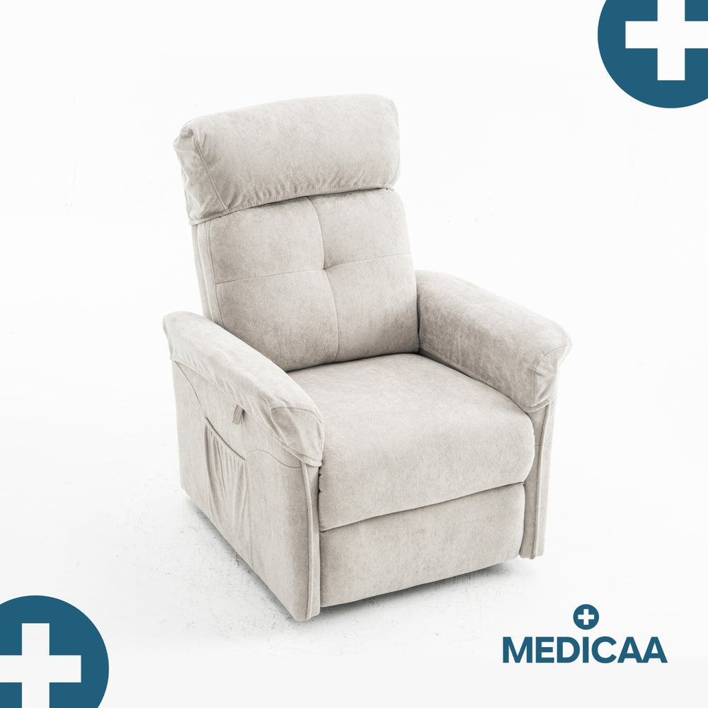 Fauteuil Releveur Premium - 2 Moteurs - Gris Clair - Modèle Fernand - Tranquille Émile