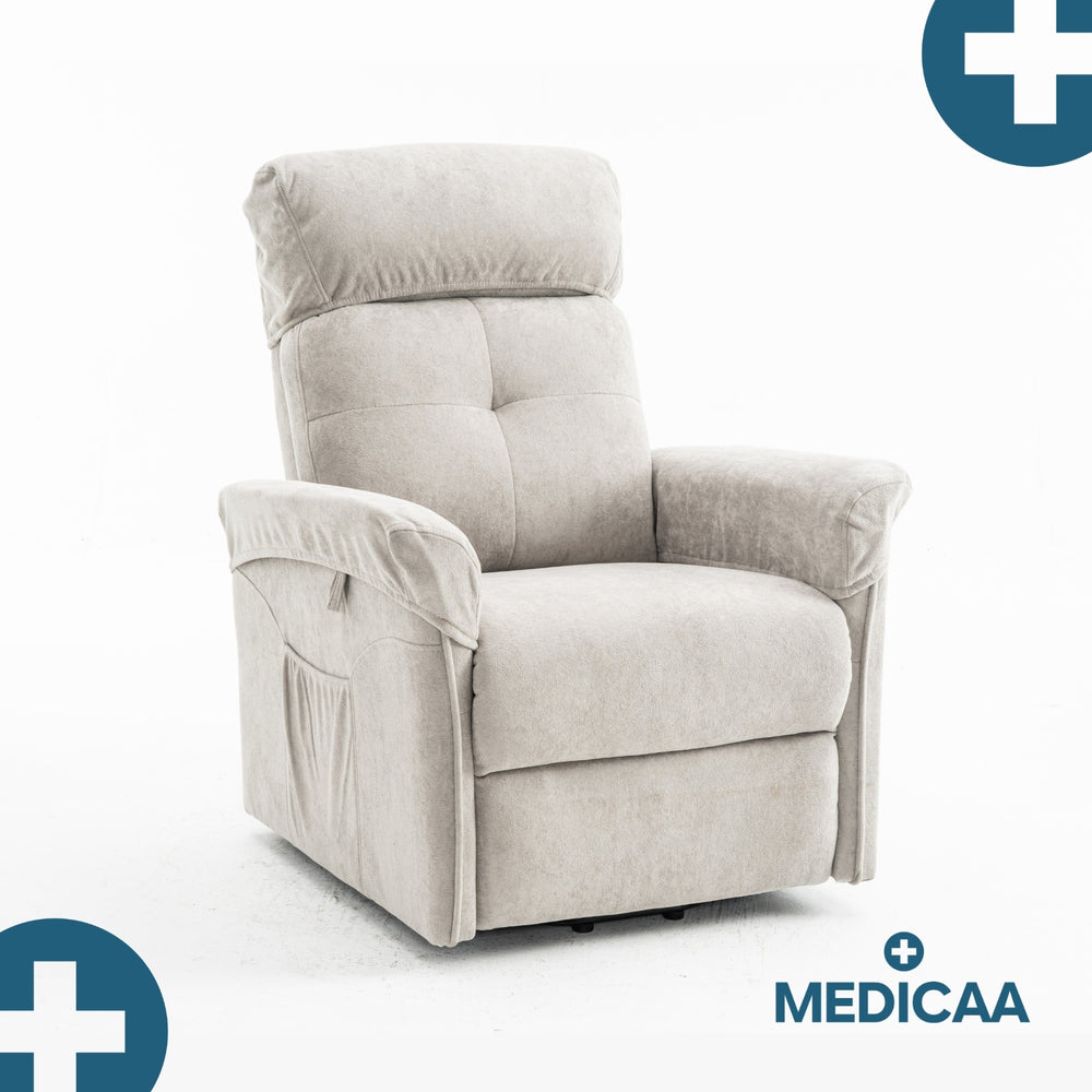 Fauteuil Releveur Premium - 2 Moteurs - Gris Clair - Modèle Fernand - Tranquille Émile