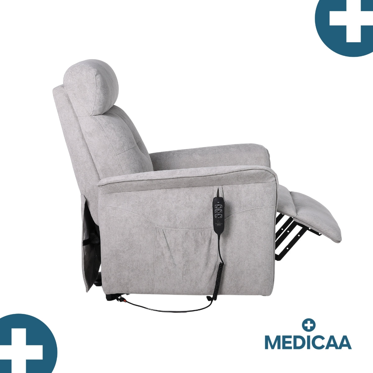 Fauteuil Releveur Premium - 3 Moteurs - Gris Clair - Modèle Eugène - Tranquille Émile