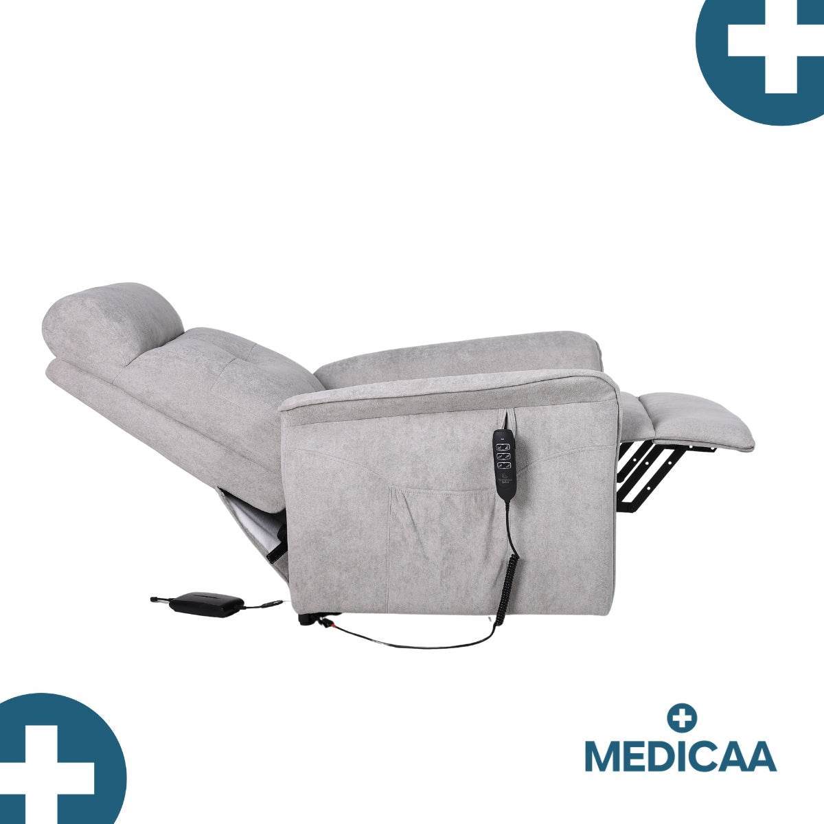 Fauteuil Releveur Premium - 3 Moteurs - Gris Clair - Modèle Eugène - Tranquille Émile