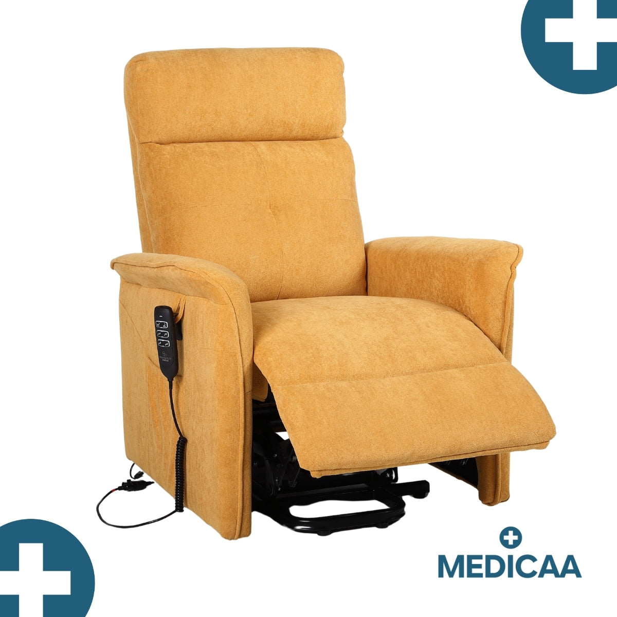 Fauteuil Releveur Premium - 3 Moteurs - Jaune - Modèle Eugène - Tranquille Émile