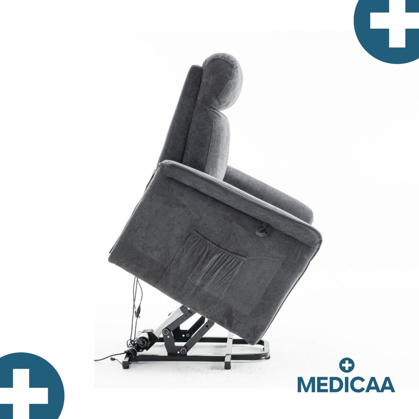 Medicaa fauteuil releveur 3 moteurs premium modele Eugene coloris Anthracite de marque Tranquille Emile