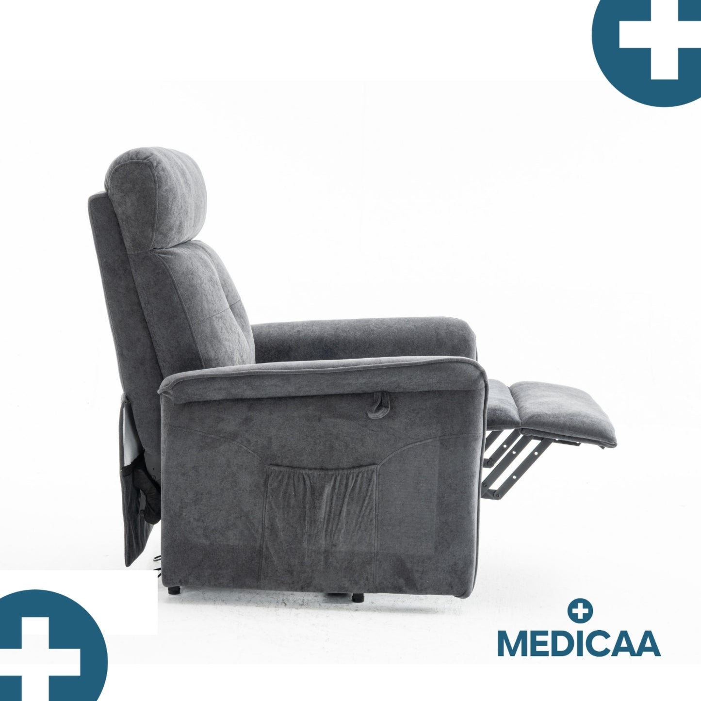 Medicaa fauteuil releveur 3 moteurs premium modele Eugene coloris Anthracite de marque Tranquille Emile