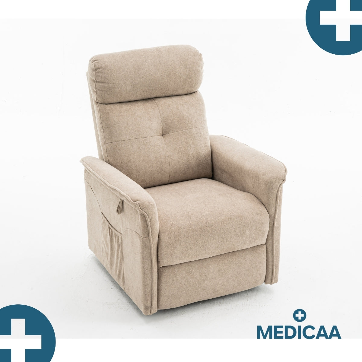 Medicaa fauteuil releveur 3 moteurs gamme premium modele eugene coloris beige marque tranquille emile