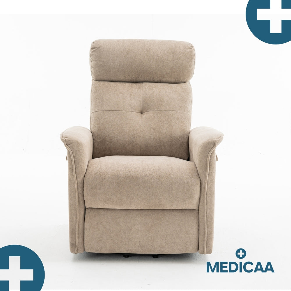 Medicaa fauteuil releveur 3 moteurs gamme premium modele eugene coloris beige marque tranquille emile