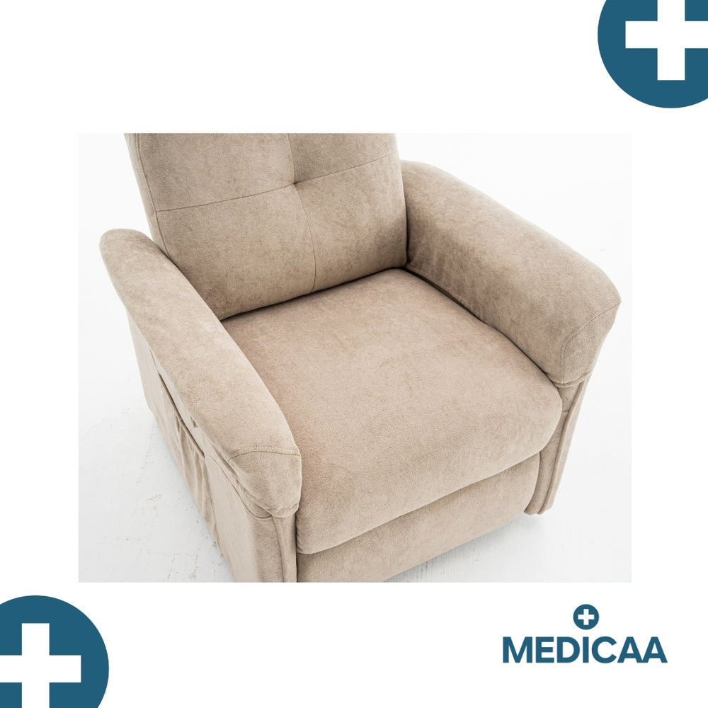 Medicaa fauteuil releveur 3 moteurs gamme premium modele eugene coloris beige marque tranquille emile