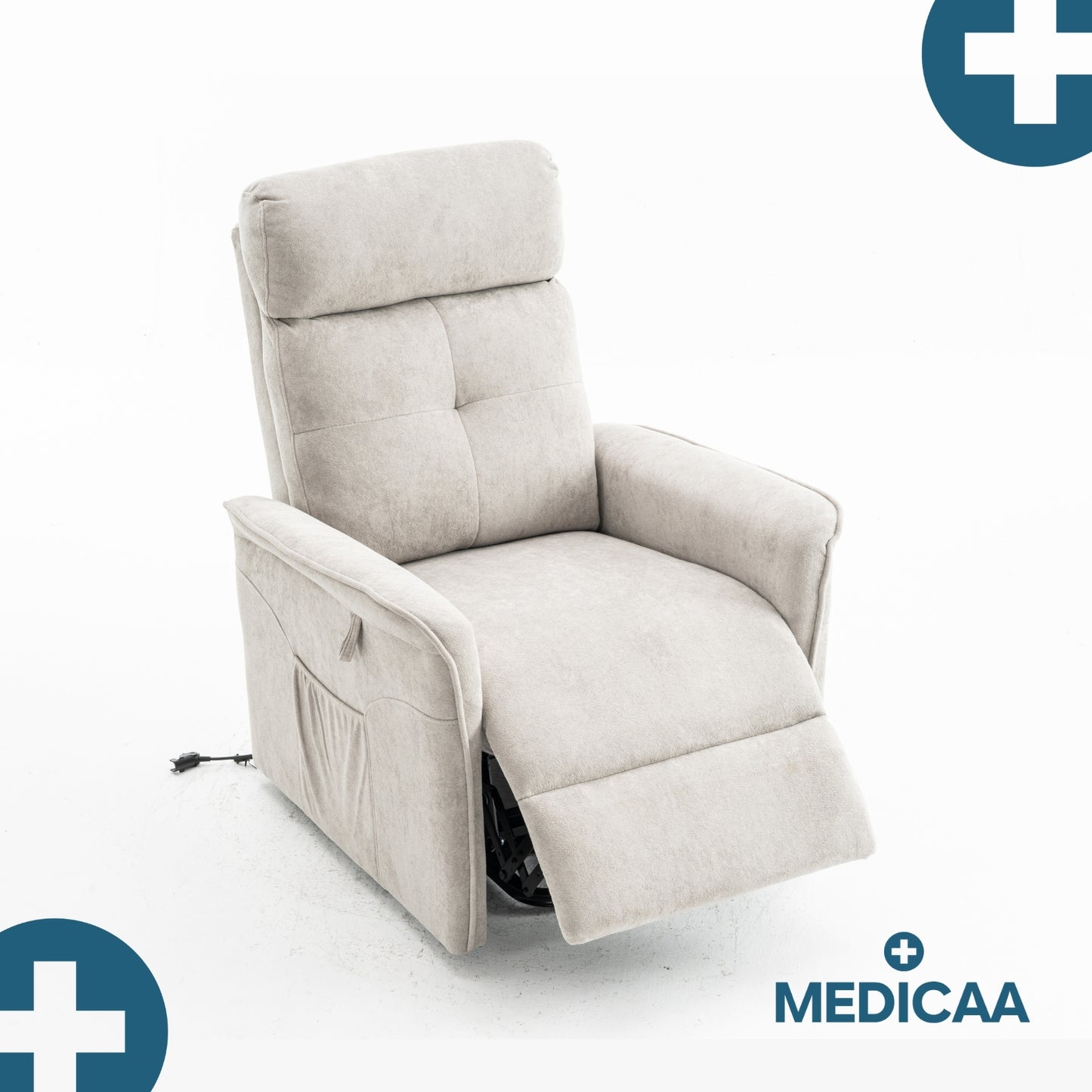 Fauteuil Releveur Premium - 3 Moteurs - Gris Clair - Modèle Eugène - Tranquille Émile