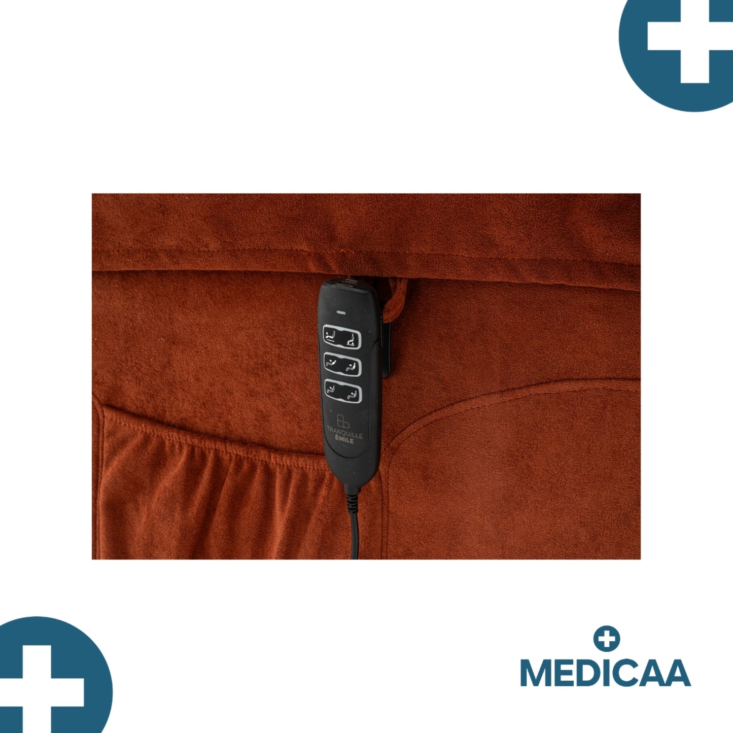 Fauteuil Releveur Premium - 3 Moteurs - Rouge - Modèle Eugène - Tranquille Émile