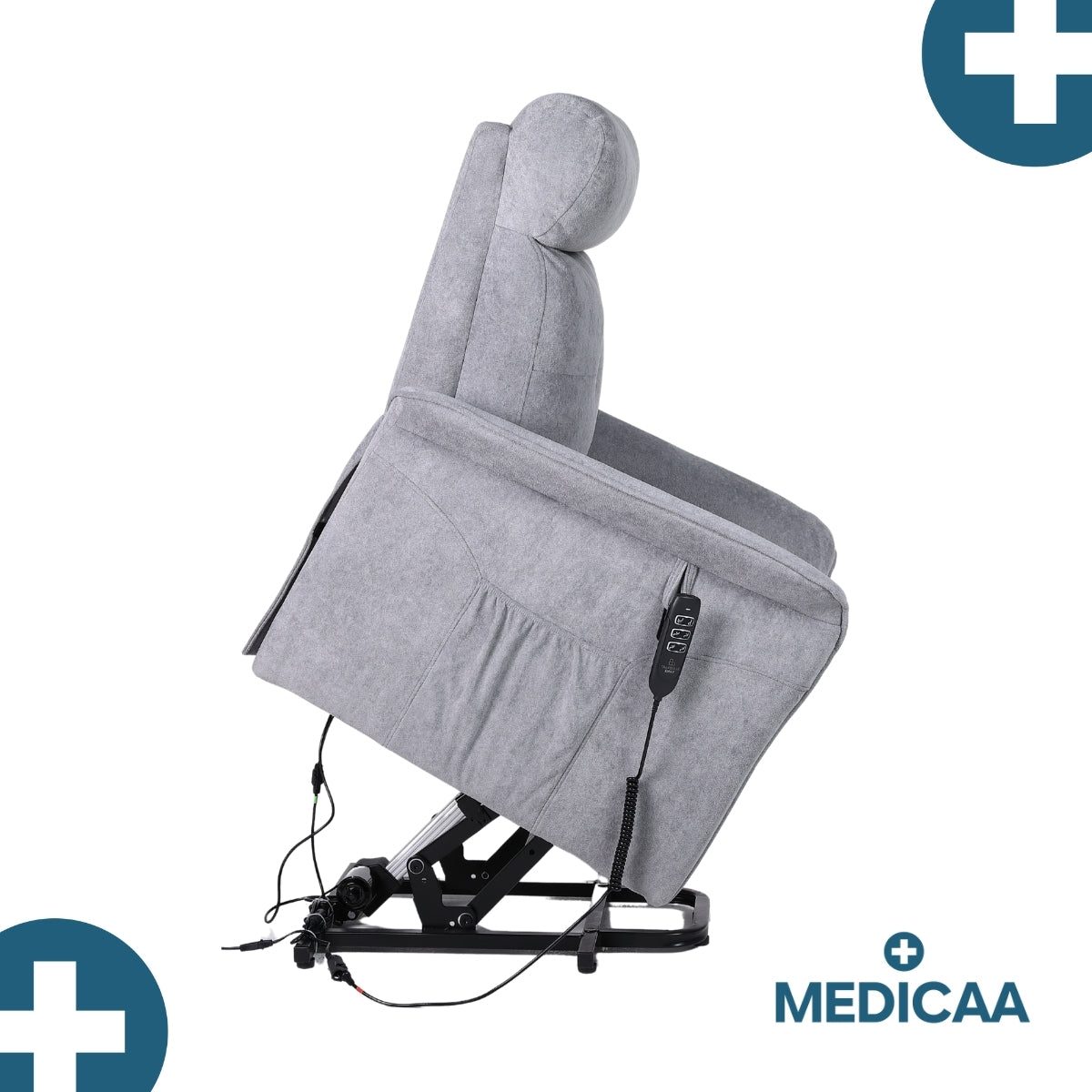 Fauteuil Releveur Premium - 3 Moteurs - Gris Foncé - Modèle Eugène - Tranquille Émile
