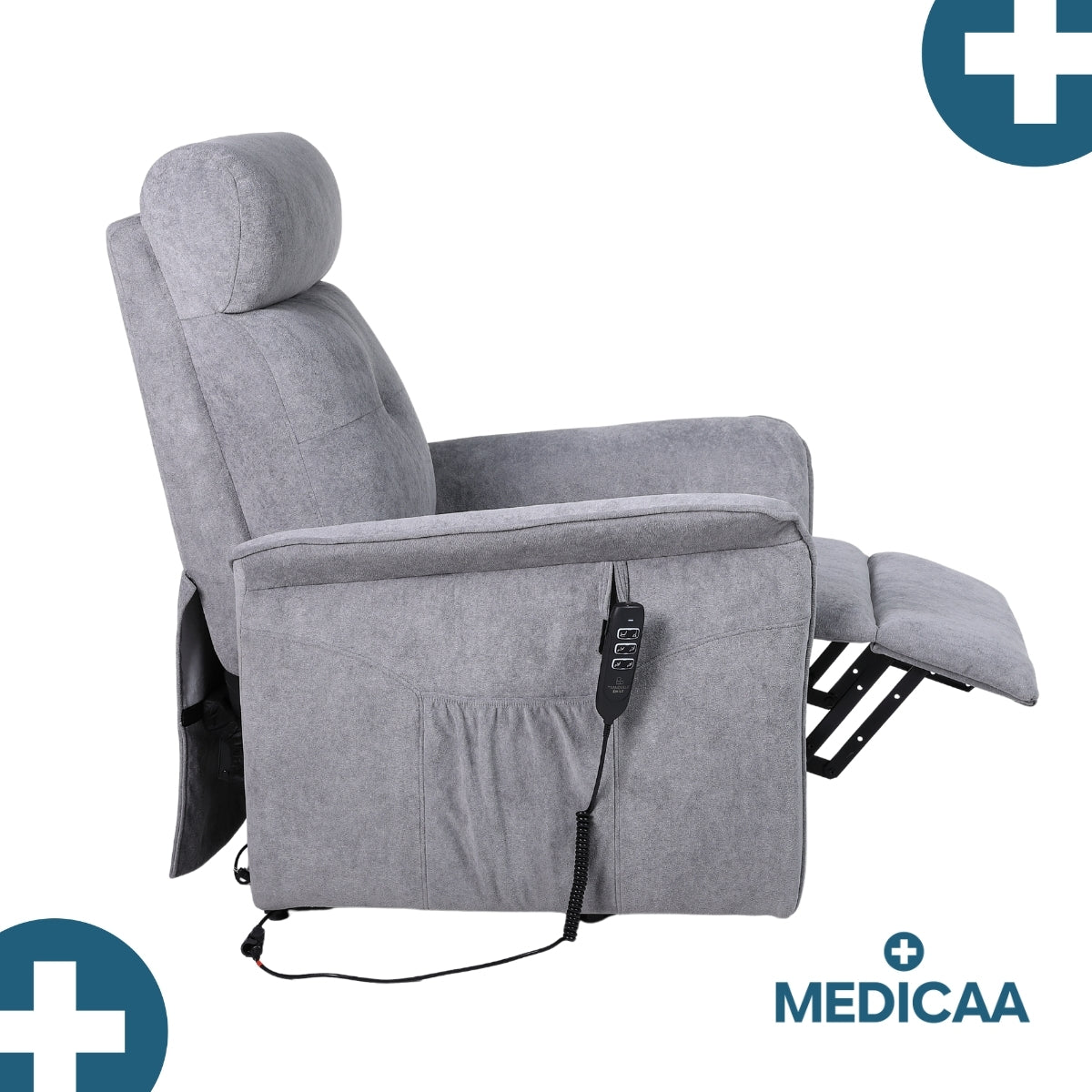 Fauteuil Releveur Premium - 3 Moteurs - Gris Foncé - Modèle Eugène - Tranquille Émile