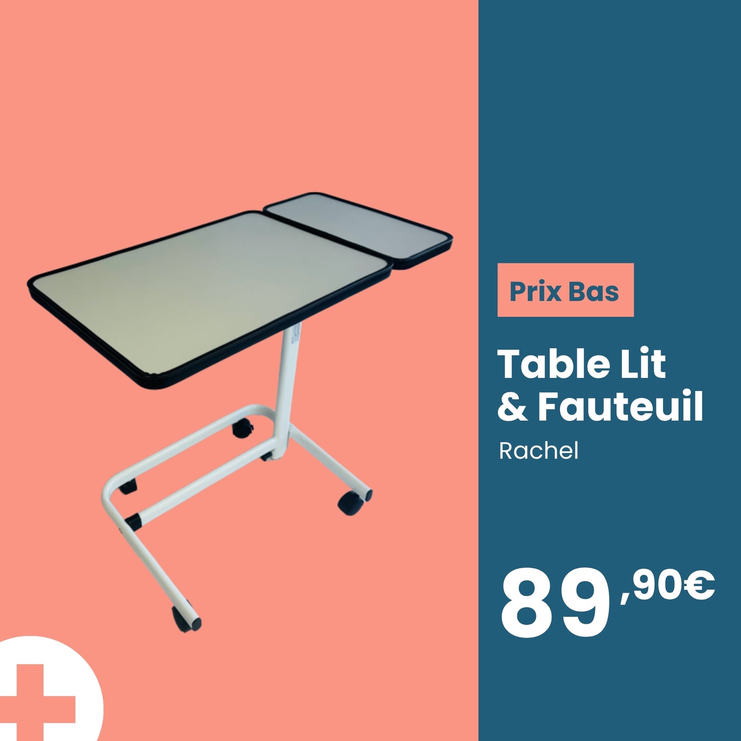 Table de lit Rachel spécial fauteuil blanche