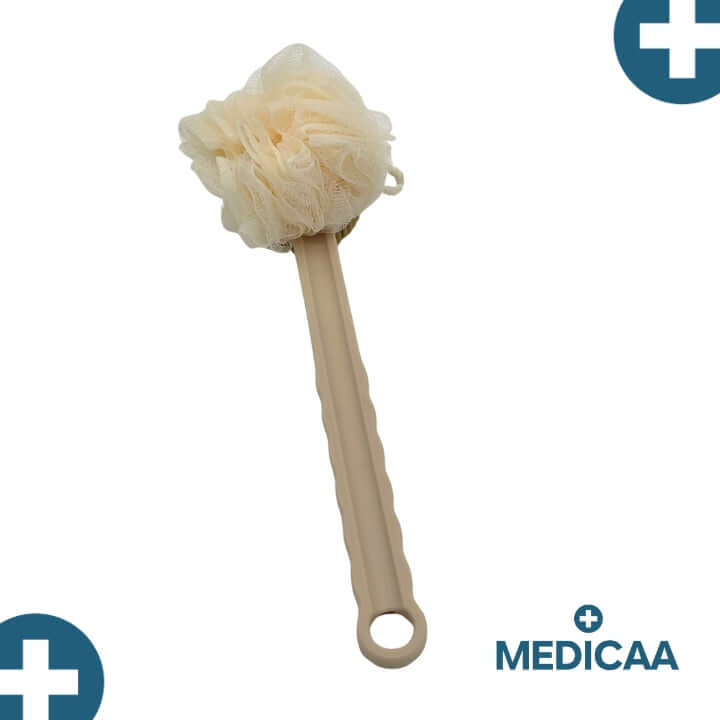 Brosse Double Face avec Eponge Long Manche en Plastique 37cm