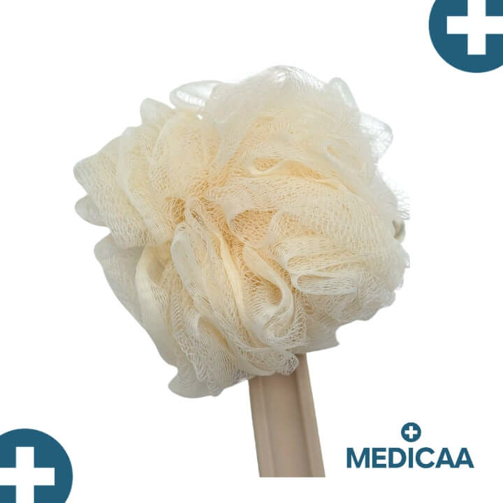 Brosse Double Face avec Eponge Long Manche en Plastique 37cm