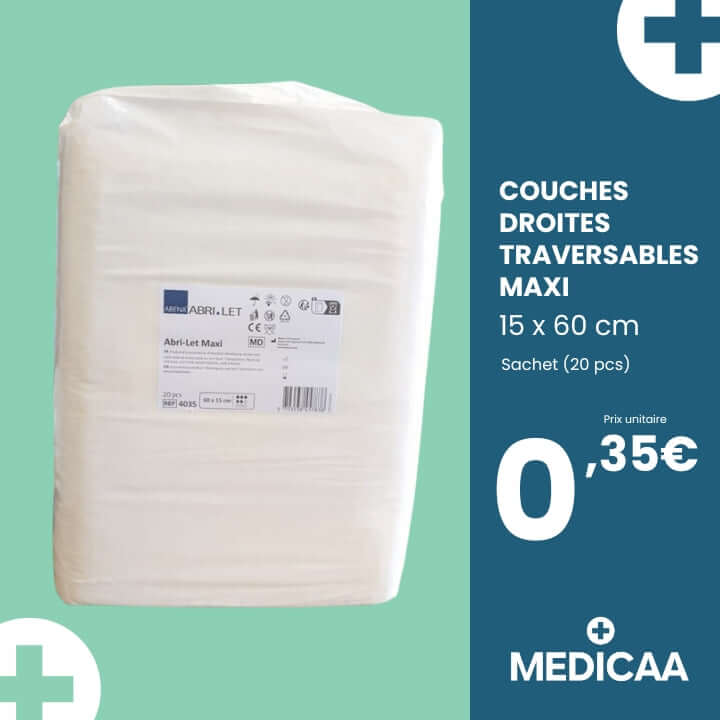 Couches Droites Traversables Let Maxi 15 x 60cm - Abena