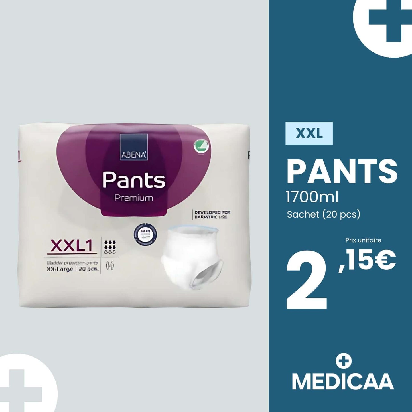 Pants - Taille XXL - 1700ml - Culotte Absorbante Premium - Abena