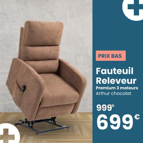 Fauteuil Releveur Premium - 3 Moteurs - Chocolat - Modèle Arthur - Tranquille Émile